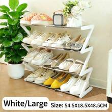 1pc Multi-Layer Storage Shoe Rack, Organizer Shoe Rack, Multi-Functional Shoe Rack, Shoe Rack Organizer, Shoe Storage Rack, Shoe Storage Unit, Thickened Shoe Rack, 4-Layer Shoe Rack, Closet Shoe Rack, Floor Shoe Rack Cabinet, Black , White , Pink, Space-Saving Stackable, Shoe Cabinet Storage, Shoe Storage, Home Decor Living Room, Home Decor, Shoe Rack Organizer - Multicolor - View 14