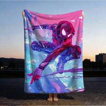 1pc S-Pider-Man Print Blanket,Retro Cartoon Style Throw Blanket,Cartoon Character Printed Blanket,All-Season Universal Nap Blanket,Character Home Decor Blanket,Modern Fashion Gift Suitable For Home Bedroom Bed Sofa Office Lunch Break Cover Picnic Blanket - Nhiều màu - Xem 2