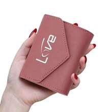 Ví nữ gấp ba ngắn mới, ví đựng tiền xu và thẻ mini mỏng đa chức năng tối giản. - Nhiều màu - Xem 2