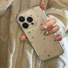 Bow-Knot 1pc Pink Bow Personalized Pattern Full Coverage Transparent TPU Phone Case Suitable For IPhone 11 12 13 14 15 16 Pro Max Xr 7 8 Plus, Applicable To Series - Multicolor - View 5