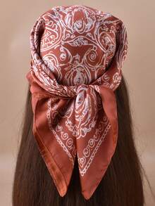 1pc Paisley Pattern Bohemian Polyester 70CM Square Scarf, Versatile Fashion Accessory For Hair, Bag, And Belt, Suitable For All Seasons - Multicolor - View 14