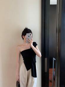 Women Tops - Khaki - View 8