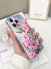 1 pieza Funda de teléfono con patrón floral colorido y transparente de TPU a prueba de caídas compatible con Samsung Galaxy S23 Ultra/A14/A24, Android Note 12 Pro, Pixel 8/8 Pro/9 Pro XL Teléfonos Android - Multicolor - Ver 3