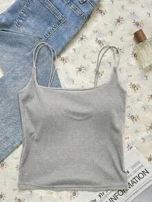 2 piezas Conjunto de camisola sin espalda ajustada para mujer, Camisola sin espalda de verano para mujer, Adecuado para el transporte diario, citas, fiestas, otoño/invierno/verano, Navidad, Año Nuevo, Acción de Gracias, fiestas, bodas, playa, ceremonias de graduación, de moda, elegante, casual, salidas, citas, reservas, transporte, brillante, Día de San Valentín, elegante, vacaciones, casual, Y2K, salidas, ceremonias de graduación y otras ocasiones. - Multicolor 8 - Ver 2