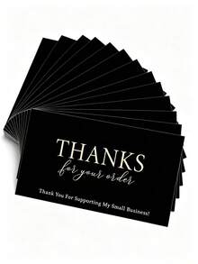 50pcs Thank You Cards, Thanks For Your Order Greeting Cards For Small Business Packaging, Minimalist Elegant Thank You Notes, Customer Appreciation Cards, Package Inserts - Sets - View 3