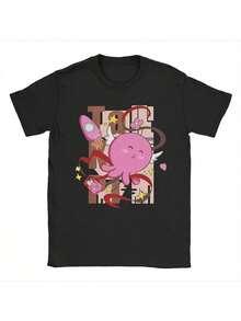 Camiseta Casual de Manga Corta con Cuello Redondo para Hombre y Mujer, Takopis Original Sin Anime - Estampado del Personaje Takopi Rosa, 100% Algodón, Suave, Ideal para Ropa Casual Urbana, Regalo para Fans, Lavable a Máquina, Uso Diario para Salidas, Camiseta Minimalista Casual para Uso Diario, Transpirable, Corte Holgado, para Gimnasio y Ocio. Camiseta Y2k - Negro - Ver 10