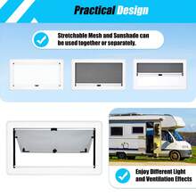 Cut Out RV Caravan Camper Hinged Push Window Ventilation Hatch MG16RW 900*500mm - Caravan Extrapolated Ventilation Window - View 5