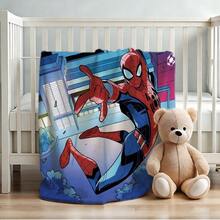 1pc S-Pider-Man Print Blanket,Retro Cartoon Style Throw Blanket,Cartoon Character Printed Blanket,All-Season Universal Nap Blanket,Character Home Decor Blanket,Modern Fashion Gift Suitable For Home Bedroom Bed Sofa Office Lunch Break Cover Picnic Blanket - Nhiều màu - Xem 4