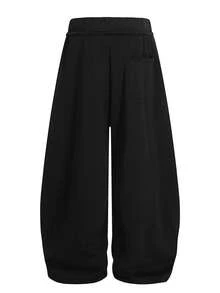 Pantalones Deportivos Mujer Otoño 2026 Retro Americano, Estilo Nicho Deconstruido Corte Curvo, Pantalones Pierna Ancha Holgados con Diseño Único - Negro - Ver 2