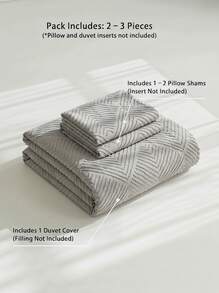 Bộ chăn ga gối 2/3 món kiểu Bohemian, 100% polyester, họa tiết hoa 3D xếp nếp, không kèm ruột chăn, thích hợp cho mọi mùa, kiểu dáng hiện đại với 1/2 vỏ gối. - Xám - Xem 4