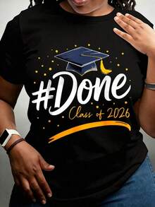 Mexican Graduation Celebration T-Shirt, Class Of 2026 Graduation Cap Design, For University Graduates, Party Clothes, Summer Fashion Cotton T-Shirt - 黑色 - 查看 8