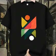 Printed T-Shirt For Men And Women - 黑色 - 查看 1