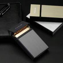 Estuche de cigarrillos multifuncional portátil con 10 ranuras y soporte para encendedor - Multicolor - Ver 3