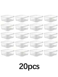 2/5/10/20pcs/Set Refrigerator Frozen Meat Compartment Box, Frozen Storage Box, Household Freshness Preservation Box, Refrigerator Storage And Portioning Box,Transparent Stackable Meal Preparation Containers - Clear - View 15
