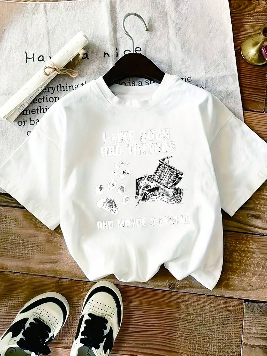 1 Women's European And American Spring And Summer Fashion T-Shirt With Round Neck And Cartoon Character Print, Perfect For Holiday Gifts, Birthday Gifts, Stylish And Comfortable For Casual Wear, Recommended For Everyday Outfits - 白色 - 查看 1