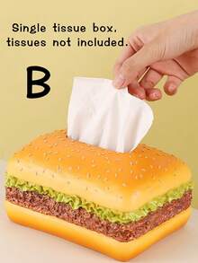 1pc Realistic Toast Bread Shaped Tissue Box, Cream Style Desktop Storage Box, Suitable For Living Room, Dining Table, Car, Creative Food Shaped Tissue Box, Housewarming Gift - Multicolor - View 14