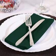 1/2/6 piezas Servilletas de color verde oscuro sólido de alta calidad, adecuadas para decoración de mesa de boda, fiesta, vacaciones y cumpleaños - Multicolor - Ver 9