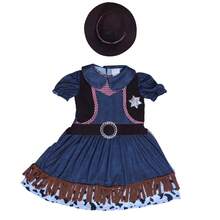 Kinder Western Cowgirl Kostüm Set mit Kleid und Hut, für Karnevals-Party, Maskenball, Aufführung - Verschiedenfarbig - Übersicht 5