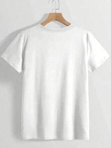 Short-Sleeved T-Shirt With Bus Print, Casual Round Neck Top For Spring And Summer, Women's Clothing, Round Neck, 100% Cotton, Soft Fabric, Short Sleeve. - 白色 - 查看 2