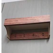 复古风格壁挂式钥匙架 - 装饰性木质邮件收纳架，带5个复古钥匙挂钩和悬浮式置物架，适用于家居装饰、走廊、玄关、公寓 - 彩色 - 查看 11
