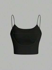 Camiseta de tirantes finos de un solo color simple, uso casual de todos los días para mujeres - Multicolor 2 - Ver 6