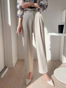 Pantalones rectos casuales de negocios para mujeres - Albaricoque - Ver 8