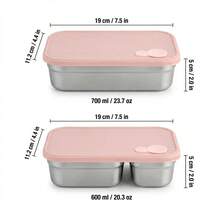 304 Stainless Steel Food Container, Stackable Refrigerator Sealed Fresh-Keeping Box, Fruit And Vegetable Meat Storage Box With Lid, Large Capacity Food Preservation Box, Suitable For Kitchen Food Storage And Organization - Multicolor - View 13