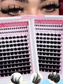 Spikes+Bottom+300D/200D/160D/100D/60D 長 6-18mm 睫毛簇 下睫毛 D/DD 238pcs/216pcs/178pcs/158pcs/138pcs 濃密單簇 DIY 尖頭睫毛接片 卡通風簇狀睫毛接片 貂毛條狀假睫毛 濃密款，Cosplay 尖頭輕量濃密貂毛假睫毛 化妝睫毛簇，睫毛簇，可重複使用下睫毛尖頭接片，單簇睫毛，睫毛，假睫毛 - D - 查看 2