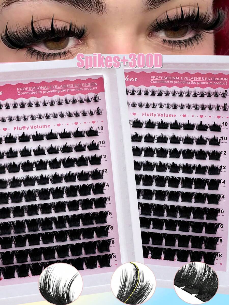 Spikes+Bottom+300D/200D/160D/100D/60D 長 6-18mm 睫毛簇 下睫毛 D/DD 238pcs/216pcs/178pcs/158pcs/138pcs 濃密單簇 DIY 尖頭睫毛接片 卡通風簇狀睫毛接片 貂毛條狀假睫毛 濃密款，Cosplay 尖頭輕量濃密貂毛假睫毛 化妝睫毛簇，睫毛簇，可重複使用下睫毛尖頭接片，單簇睫毛，睫毛，假睫毛