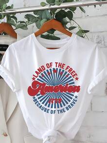 Camiseta unisex de manga corta, TheUnidosEstadosEsaLugardeDosaEsCorajosoEspíritu,CaracterísticasaGráficoImprimirCamisetaconCortoMangasYaInformalTripulaciónCuello,PerfectoparaVeranoYPrimaveraDiseñadoparaJugadorashombre, , , Dazymujer,romwehombres, bohochic,maestrasregalos,camisetaparaconjuntos de mujercon curvasparamu,y2k, - Blanco - Ver 1