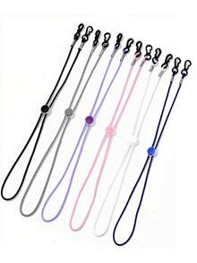 6pcs Solid Color Elastic Mask Chain, Adjustable Length, Unisex, Anti-Slip Chain, Suitable For Outdoor Sports Mask And Chain Lanyard - Multicolor - View 13