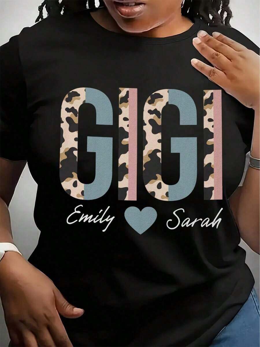 Suave, transpirable y ligero para comodidad durante todo el día. Camisetas personalizadas Gigi para mujer, regalos Gigi para ella, camiseta Gigi, camisa Gigi para mujer, camisetas Gigi para mujer de talla grande. Cuello redondo clásico con un ajuste relajado que favorece todas las formas del cuerpo y es fácil de combinar con jeans, pantalones cortos y leggings. - Negro - Ver 1