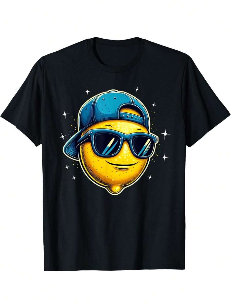 Lemon Sunglasses For Men Women T-Shirt Tee Top - Black - View 1