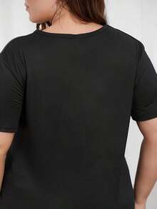 Men's T-Shirt, Women's Loose Fit Breathable T-Shirt With Psalm 23 Print - This Premium Short-Sleeve Crew Neck T-Shirt Features Eye-Catching Green Lettering And Is Made From A Soft, Breathable Fabric. It's Perfect For Holiday Gatherings And Also Makes A Great Gift. - 黑色 - 查看 8