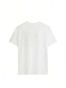 Women's Loose-Fitting T-Shirt With A Round Neck And Exquisite Print. Soft And Breathable Fabric, Comfortable To Wear, And Short Sleeves. Casual And Relaxed Fit, Versatile Style. Made From High-Quality 100% Pure Cotton (200 G). - 白色 - 查看 2