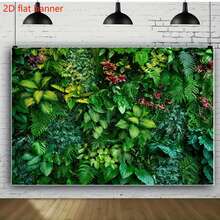 2D Flat Banner1 Piece Natural Green Forest Photography Backdrop, Wall Hanging Living Room Bedroom Office Home Decor Room Decor Party Decor - Multicolor - View 4