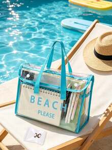 Túi đi biển PVC chống nước họa tiết "BEACH PLEASE" nhiều màu, túi đi biển nữ, túi tote trong suốt, túi tote thạch, túi xách hồ bơi cỡ lớn, phụ kiện đi biển, đồ dùng thiết yếu cho du lịch và kỳ nghỉ du thuyền, phù hợp cho đi biển, du lịch, mua sắm, hoạt động ngoài trời, đi làm, đi học và sử dụng hàng ngày, quà tặng sinh nhật độc đáo, quà tặng lễ hội, quà tặng tiệc, quà tặng Ngày của Mẹ, quà tặng kỳ nghỉ, quà tặng đám cưới, quà tặng tựu trường - Nhiều màu - Xem 9