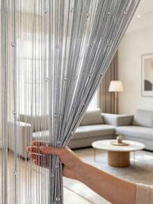 1pc Crystal Bead Room Divider Curtain Decor - White - View 8