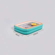 Bể bơi bơm hơi cỡ lớn, thiết kế 3 vòng, chất liệu PVC dày, màu xanh dương và cam, rộng rãi, chứa được 4-6 người, lý tưởng cho các hoạt động giải trí mùa hè và tụ họp ngoài trời. - A - Xem 11