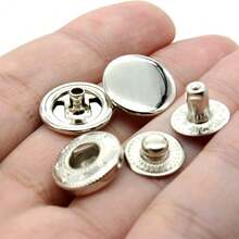 12 Set Leather Snap Fasteners Kit, 15mm Metal Snap Buttons Kit Press Studs With 4 Install Tools, Rivets And Snaps For Clothing, Jeans, Jackets, Bracelets, Bags - Multicolor - View 4