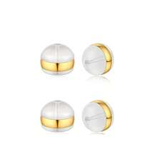 Hộp 10 chiếc nút chặn khuyên tai silicon chống thất lạc, nút chặn khuyên tai thời trang đeo hàng ngày, phù hợp với khuyên tai nặng, miếng đệm nâng đỡ vô hình cho dái tai, dụng cụ nâng đỡ khuyên tai dạng đinh và dạng thả, có sẵn dạng gói 4 chiếc. - Nút bịt tai hình bánh hamburger bằng vòng đồng - Xem 8