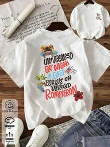 New Summer Casual Spring/Summer Arrivals For Women 2026: Spring/Summer T-Shirts, Girls' T-Shirts, White Tops, Women's Spring/Summer Clothing, Printed T-Shirts, Printed Tops, Cotton Tops, High-Quality T-Shirts, Blue T-Shirts, Retro Style, Preppy Style, Cute Style, Urban Style, Gen Z, Millennial Style, Y2K, Punk Style, Distressed Style, Minimalist Style, Simple Style, Casual Style, Everyday Style, Vacation Style, Fun Prints - Vintage Street Style Unisex Loose Cotton Short Sleeve Crew Neck T-Shirt - 白色的 - 查看 6
