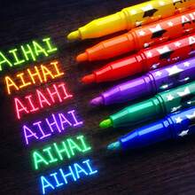 6/4/1 Set Fluorescent Highlighter Pens, Glow-In-The-Dark Fluorescent Color Marker Pens, Suitable For Painting, Journaling, Poster Making, DIY Crafts, Scrapbooking And Art Supplies, Essential Back To School Items - Sets - View 7