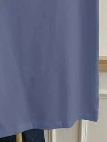 Camiseta de manga corta con cuello redondo, estampado de corazón y ribete de bloques de color para mujer talla grande, verano - Multicolor - Ver 5