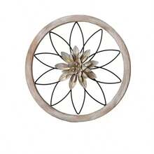 1pc Wooden 3D Round Flower Frame Wall Decor, Home & Garden Ornament - 111 - View 6