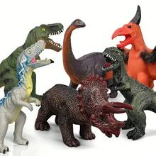 Juguete de dinosaurio de goma suave para niños (una sola pieza)-Tirannosaurus/Raptor/Acanthosaurus/Pterodactilo/Triceratops/Brachiosaurus, regalo para niños - Acanthosaurus - Ver 1