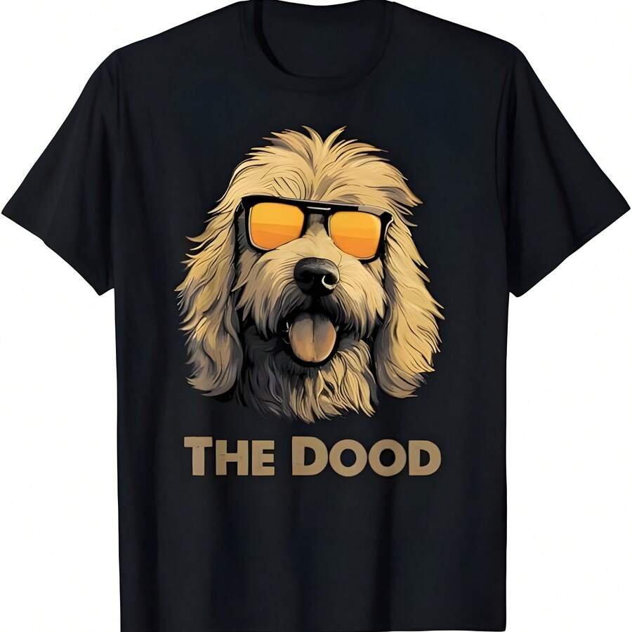 Goldendoodle perro vintage la camiseta de la muerte para hombres mujeres - Negro - Ver 1