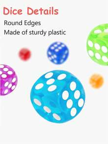 50 pezzi Rosa/30 pezzi Colorati Dadi Cubici, Adatti per Giochi da Tavolo e Feste, Ottimi per Feste di Vacanza, Compleanni e Altri Raduni - Multicolore - Visualizzare 6