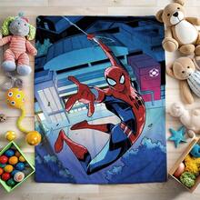 1pc S-Pider-Man Print Blanket,Retro Cartoon Style Throw Blanket,Cartoon Character Printed Blanket,All-Season Universal Nap Blanket,Character Home Decor Blanket,Modern Fashion Gift Suitable For Home Bedroom Bed Sofa Office Lunch Break Cover Picnic Blanket - Nhiều màu - Xem 3