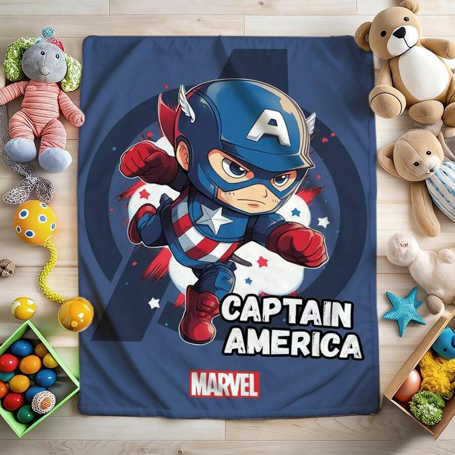 Marvel 1pc Retro Cartoon Style Throw Blanket,Cartoon Character Printed Blanket,Spider-Man Print Blanket,All-Season Universal Nap Blanket,Character Home Decor Blanket,Modern Fashion Gift Suitable For Home Bedroom Bed Sofa Office Lunch Break Cover Picnic Blanket - Nhiều màu - Xem 1